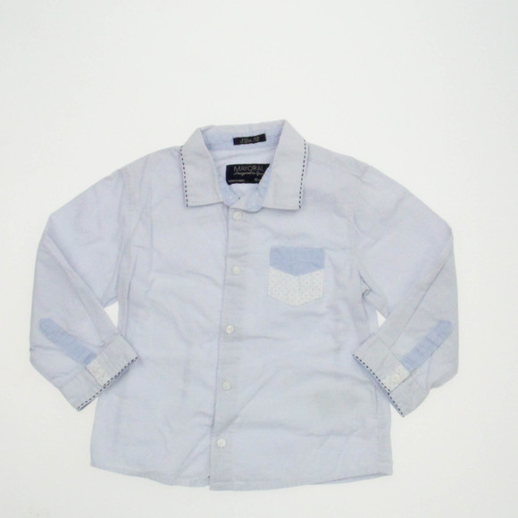 Mayoral Boys Blue Button Down Long Sleeve size: 18-24 Months - Picture 2 of 2